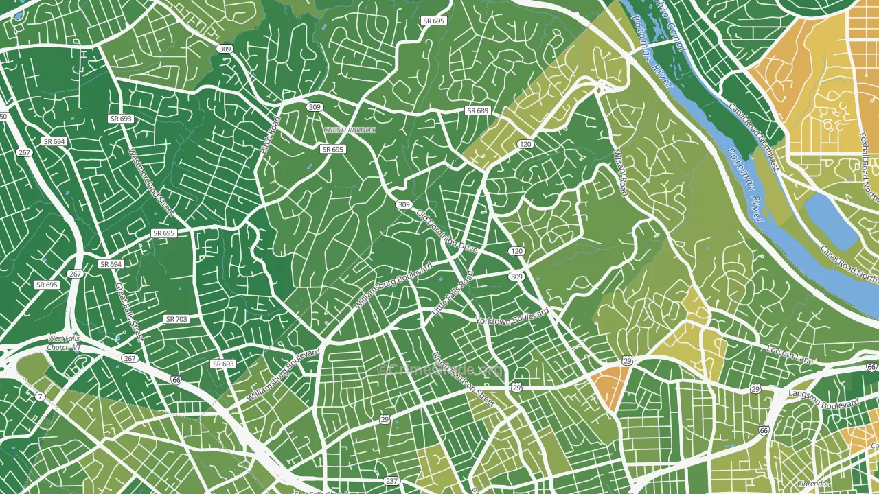 Rock Spring, Arlington, VA Map of Drug-Related Crime Rates