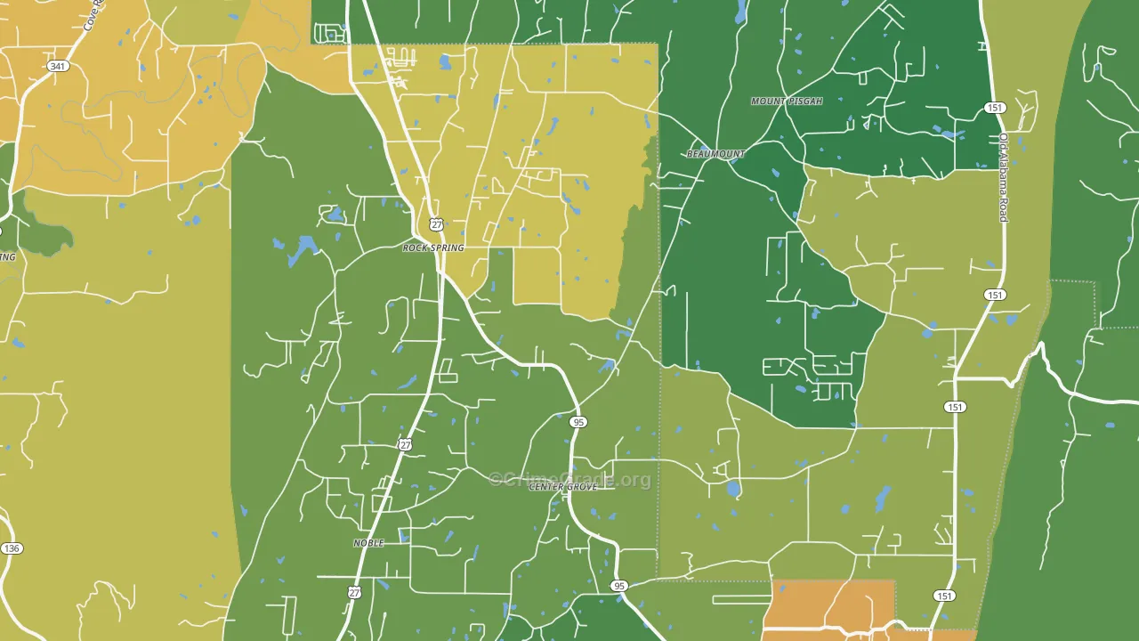 Rock Spring, GA Map of Drug-Related Crime Rates