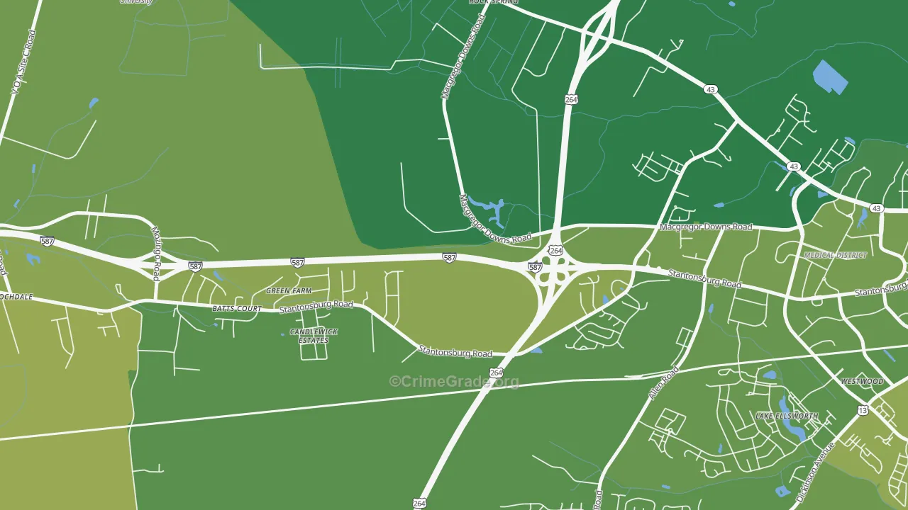 Rock Spring, NC Map of Drug-Related Crime Rates