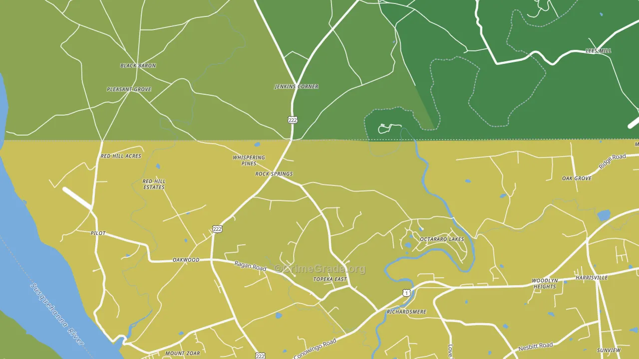 Rock Springs, MD Map of Drug-Related Crime Rates