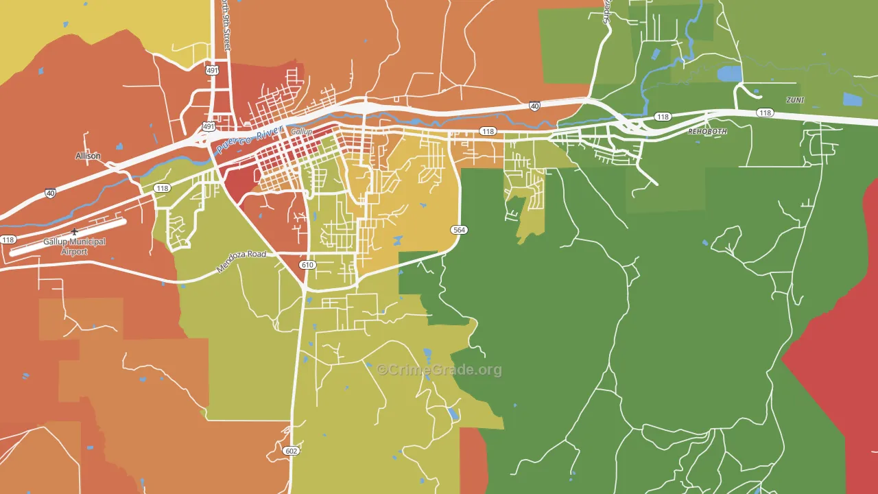 Rock Springs, NM Map of Drug-Related Crime Rates