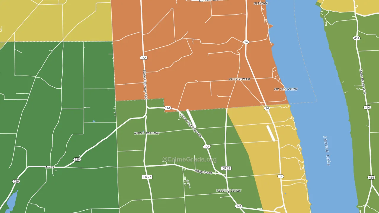 Rock Stream, NY Map of Drug-Related Crime Rates