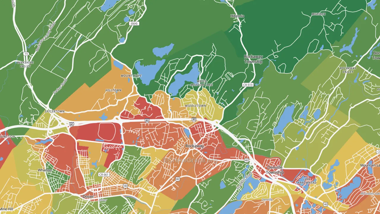 Rockaway, NJ Map of Drug-Related Crime Rates