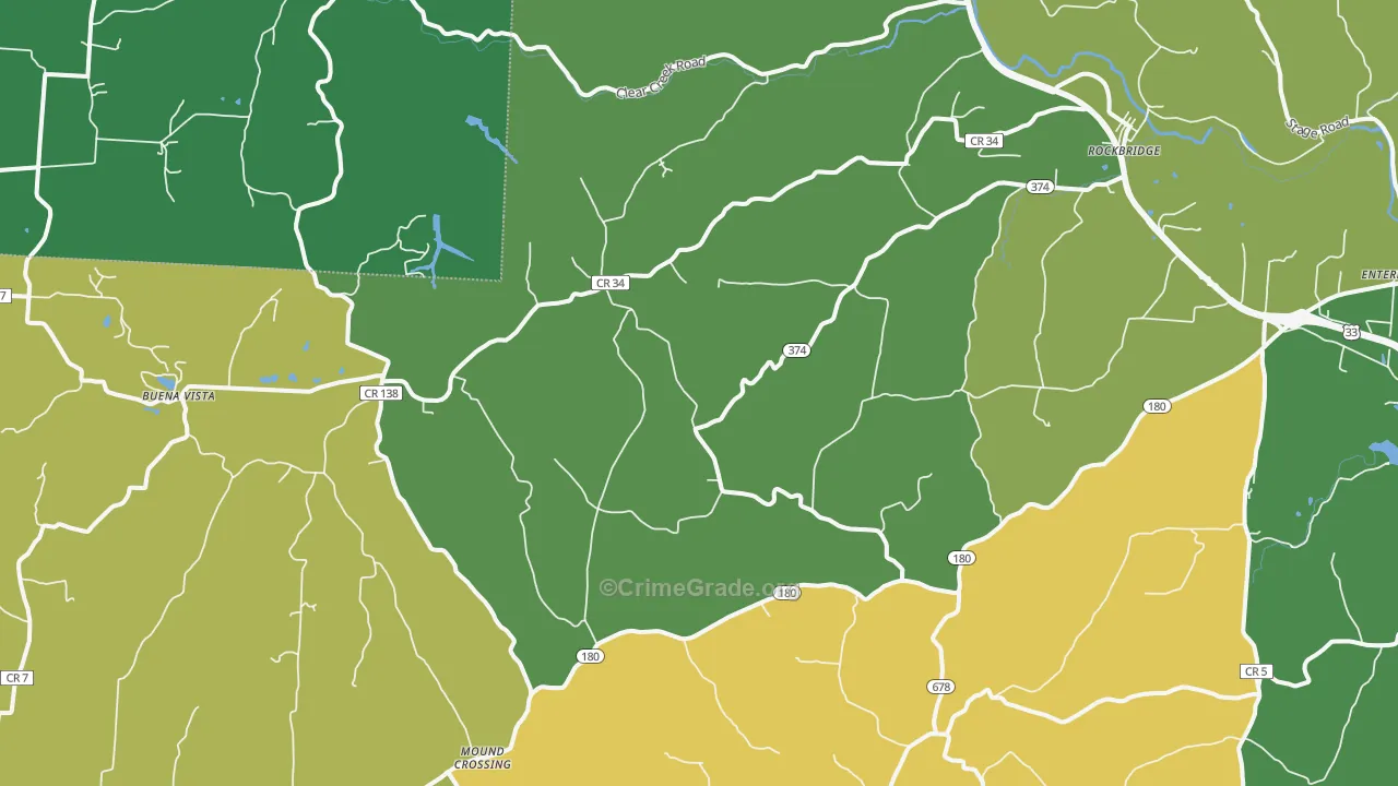 Rockbridge, OH Map of Drug-Related Crime Rates