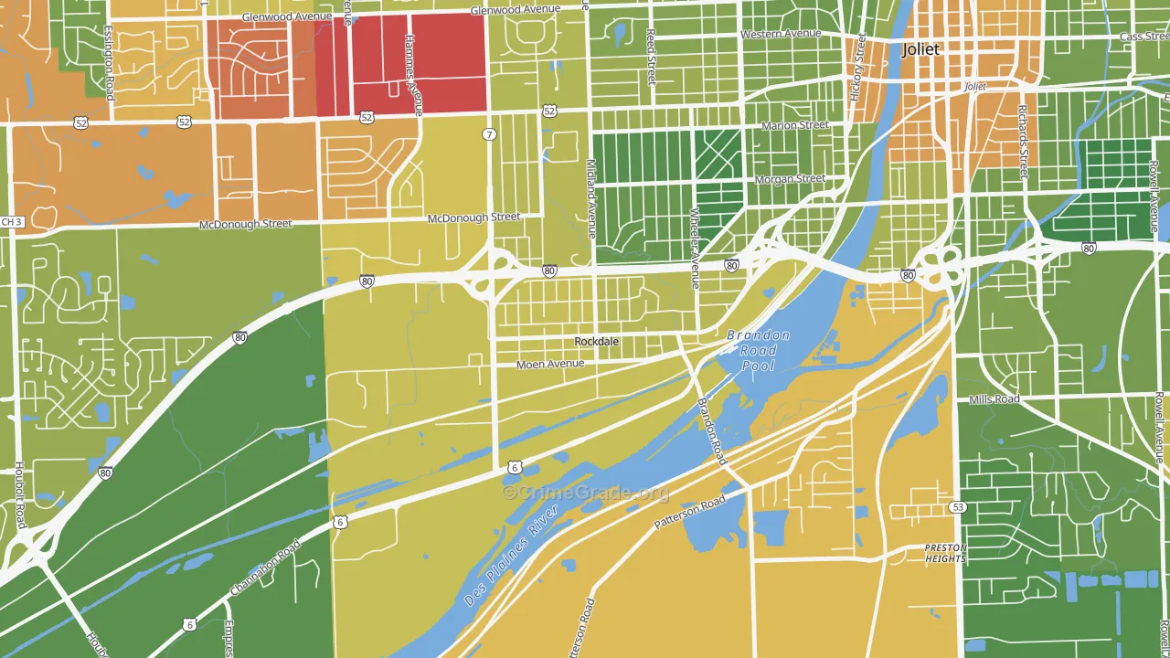 Rockdale, IL Map of Drug-Related Crime Rates