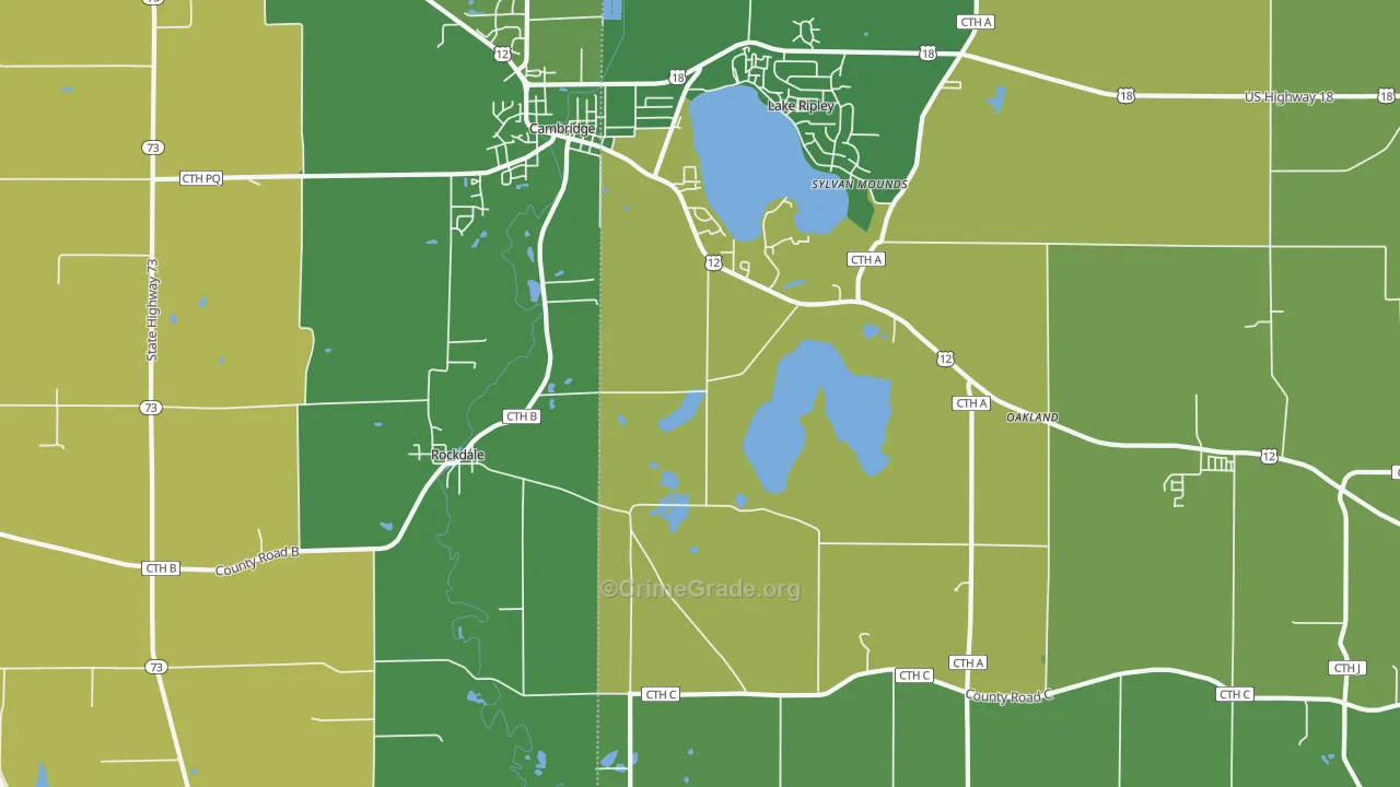 Rockdale, WI Map of Drug-Related Crime Rates