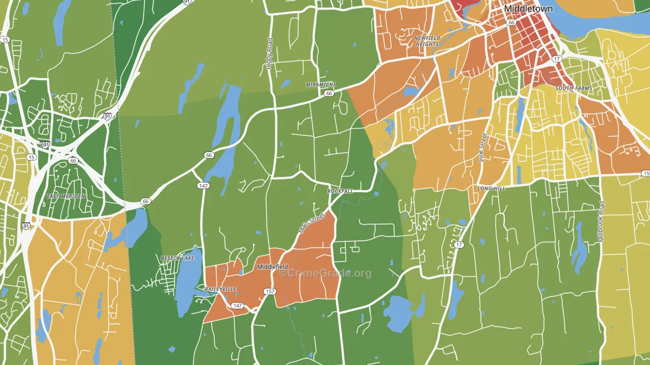 Rockfall, CT Map of Drug-Related Crime Rates