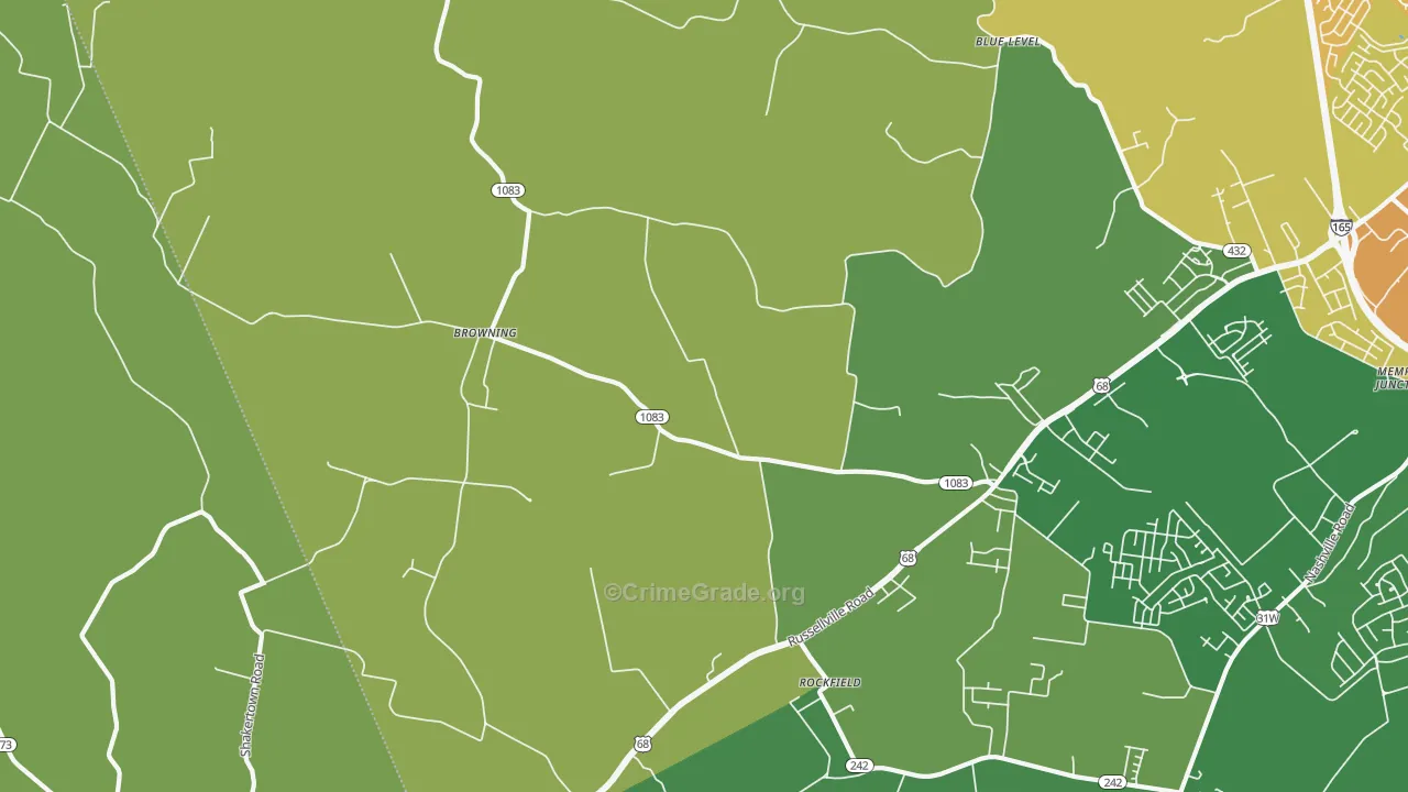 Rockfield, KY Map of Drug-Related Crime Rates