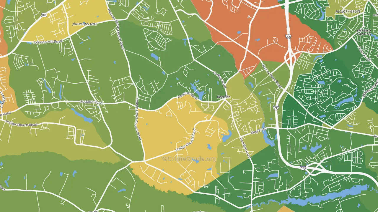 Rockfish, Raeford, NC Map of Drug-Related Crime Rates