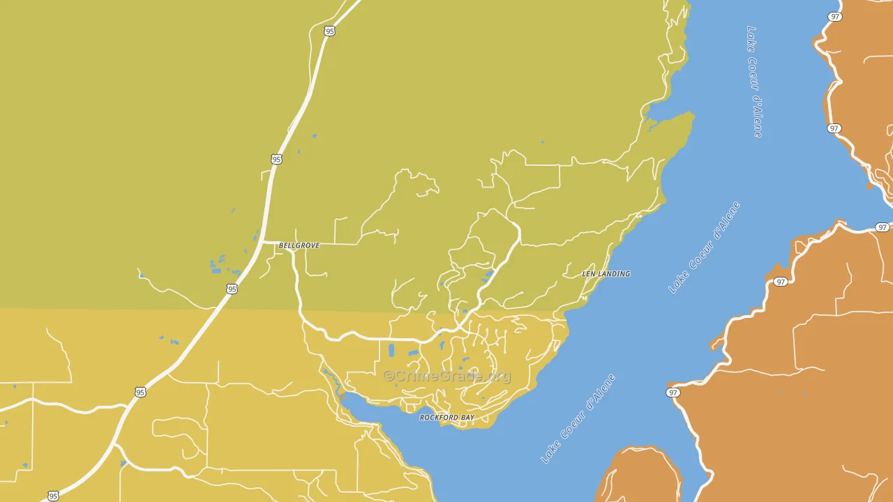 Rockford Bay, ID Map of Drug-Related Crime Rates