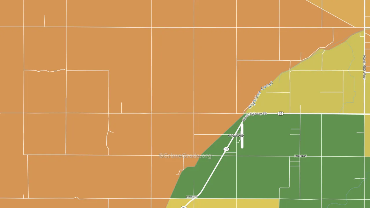 Rockford, ID Map of Drug-Related Crime Rates