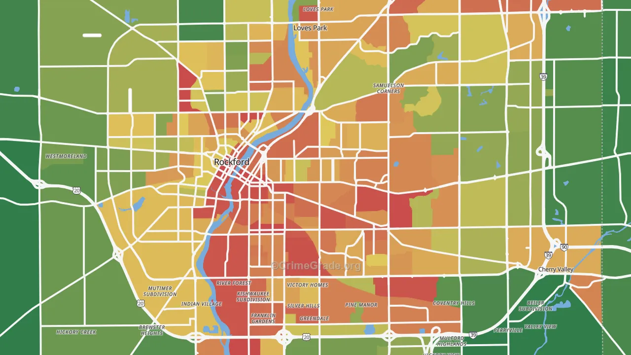 Rockford, IL Map of Drug-Related Crime Rates
