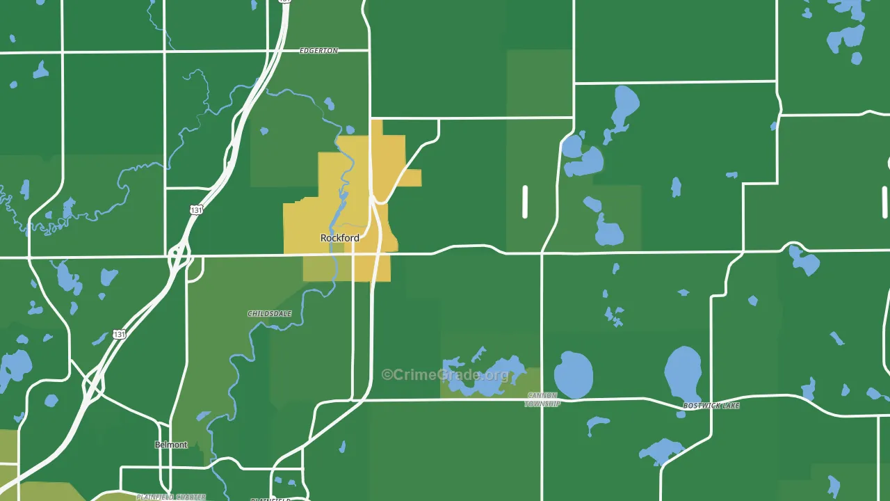 Rockford, MI Map of Drug-Related Crime Rates