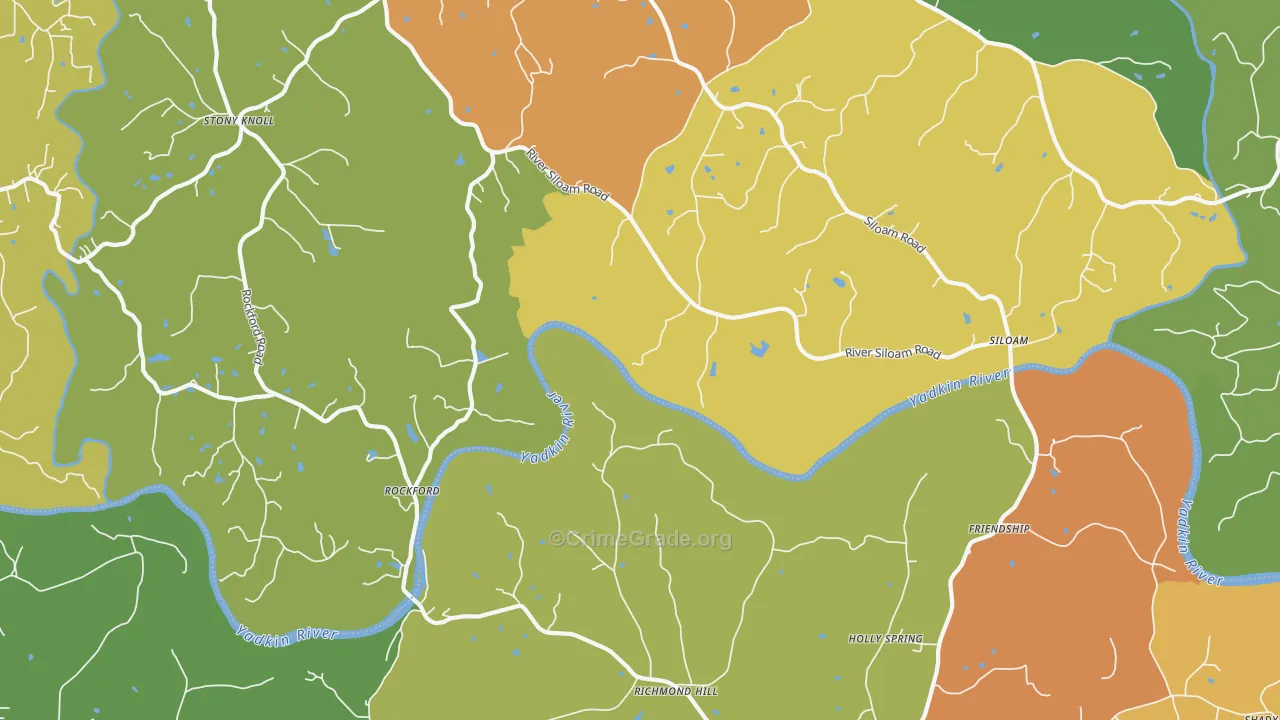 Rockford, NC Map of Drug-Related Crime Rates