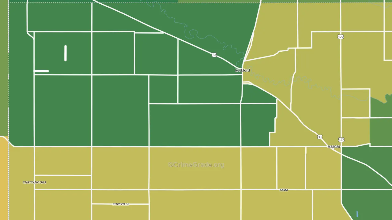 Rockford, OH Map of Drug-Related Crime Rates