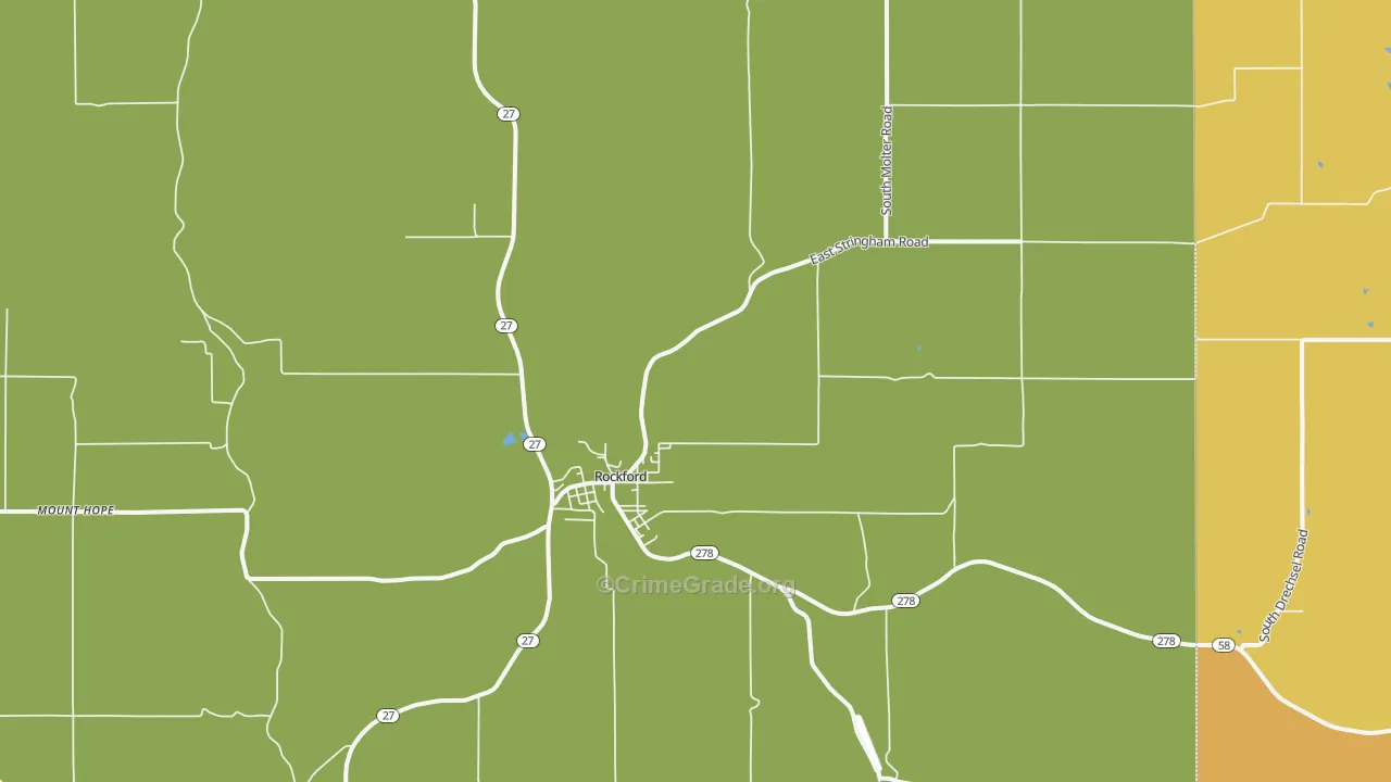 Rockford, WA Map of Drug-Related Crime Rates