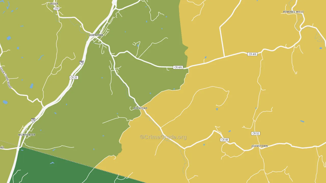 Rockford, WV Map of Drug-Related Crime Rates