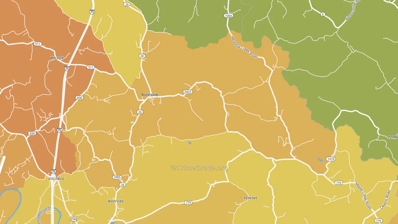 Rockholds, KY Map of Drug-Related Crime Rates