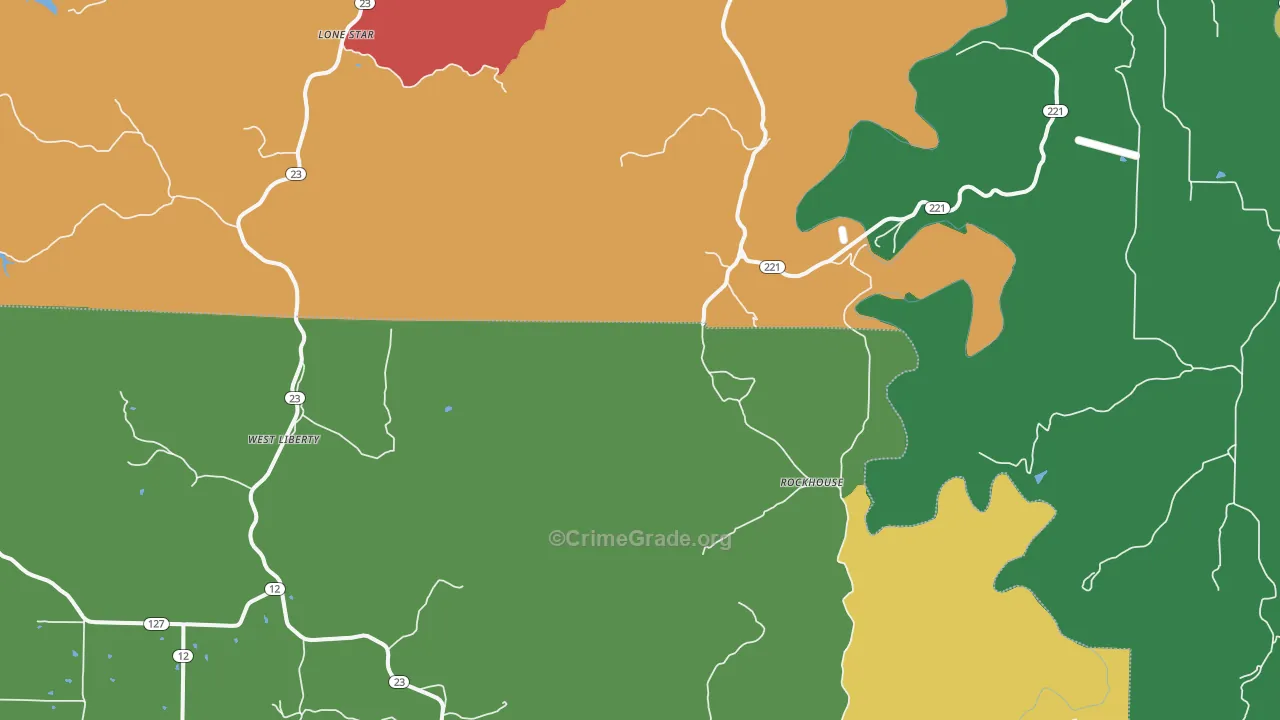 Rockhouse, AR Map of Drug-Related Crime Rates