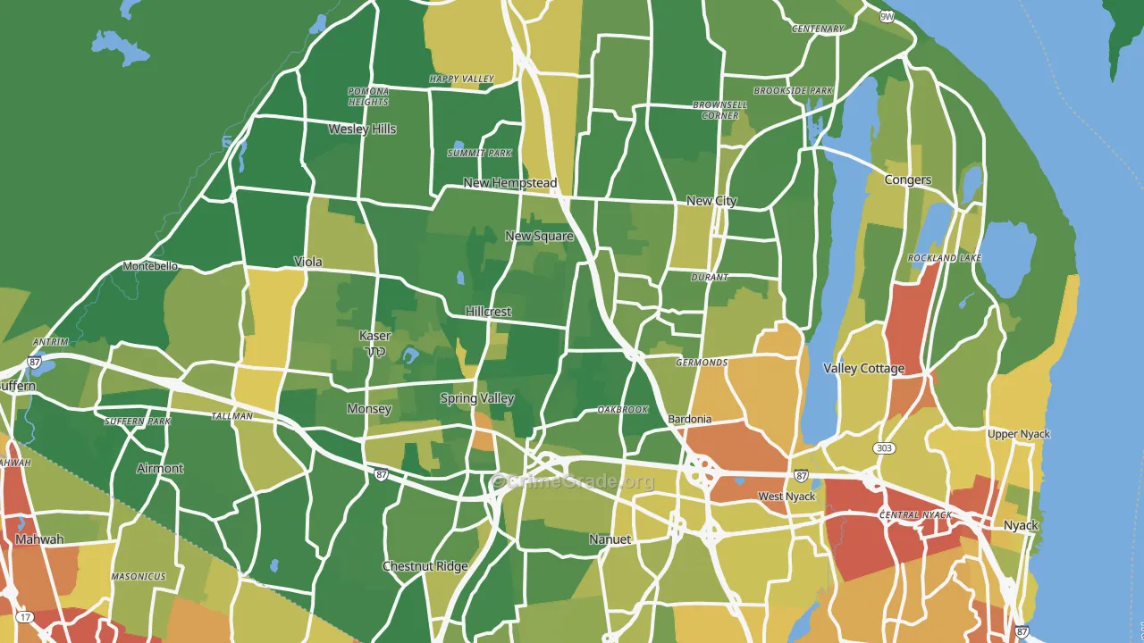 Rockland County, NY Map of Drug-Related Crime Rates