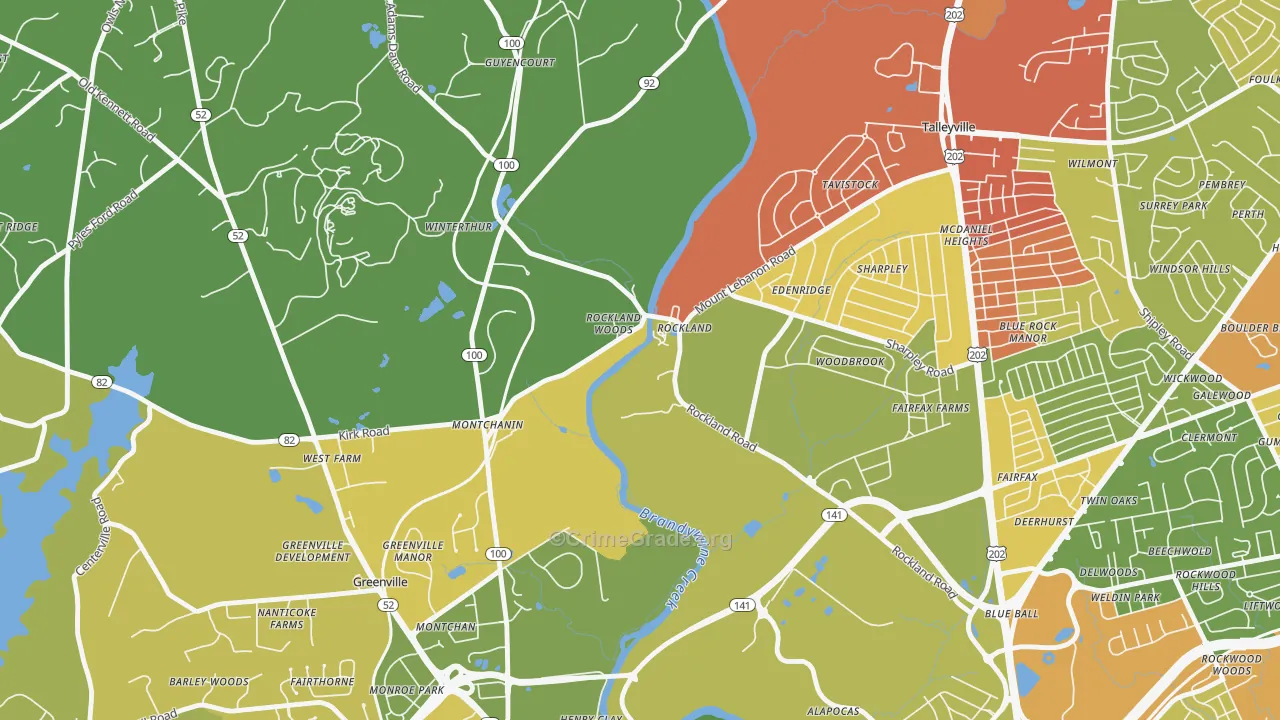 Rockland, DE Map of Drug-Related Crime Rates