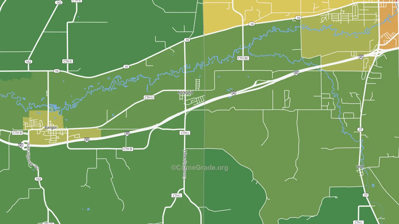 Rockland, WI Map of Drug-Related Crime Rates