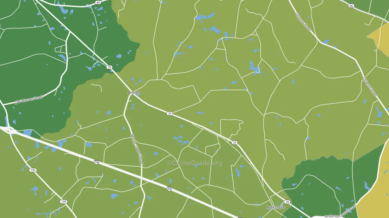 Rockledge, GA Map of Drug-Related Crime Rates