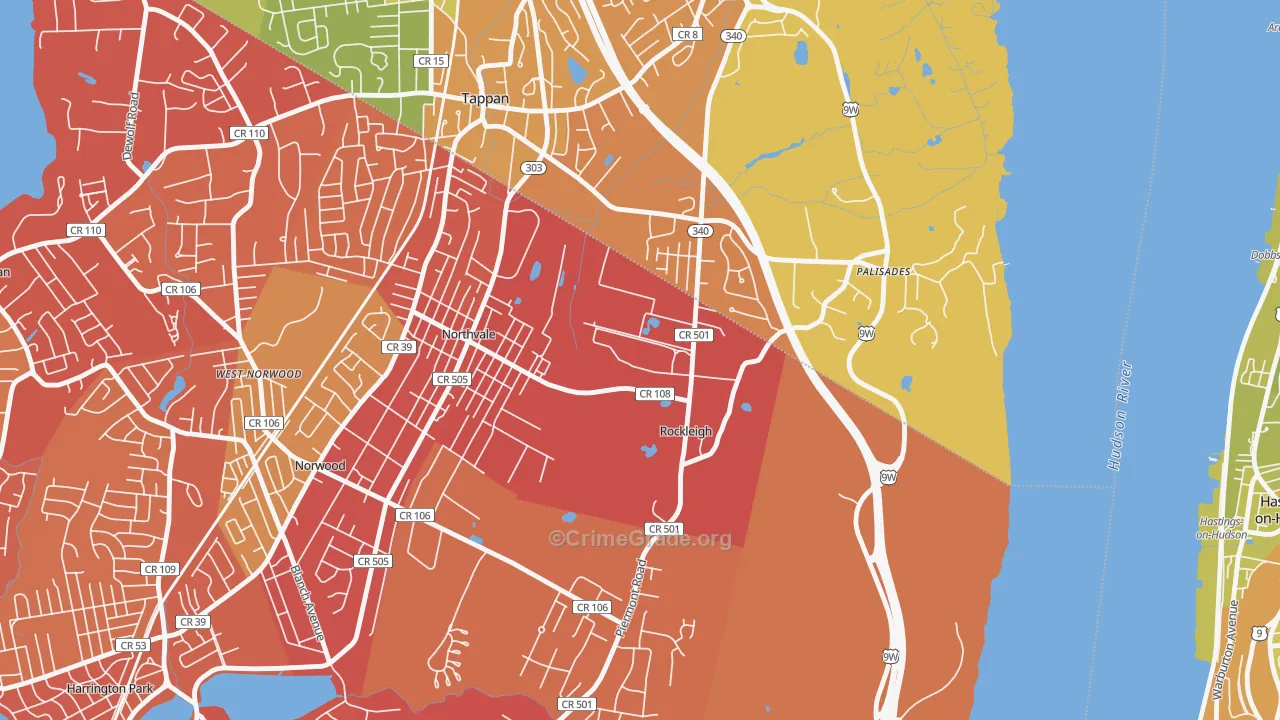 Rockleigh, NJ Map of Drug-Related Crime Rates