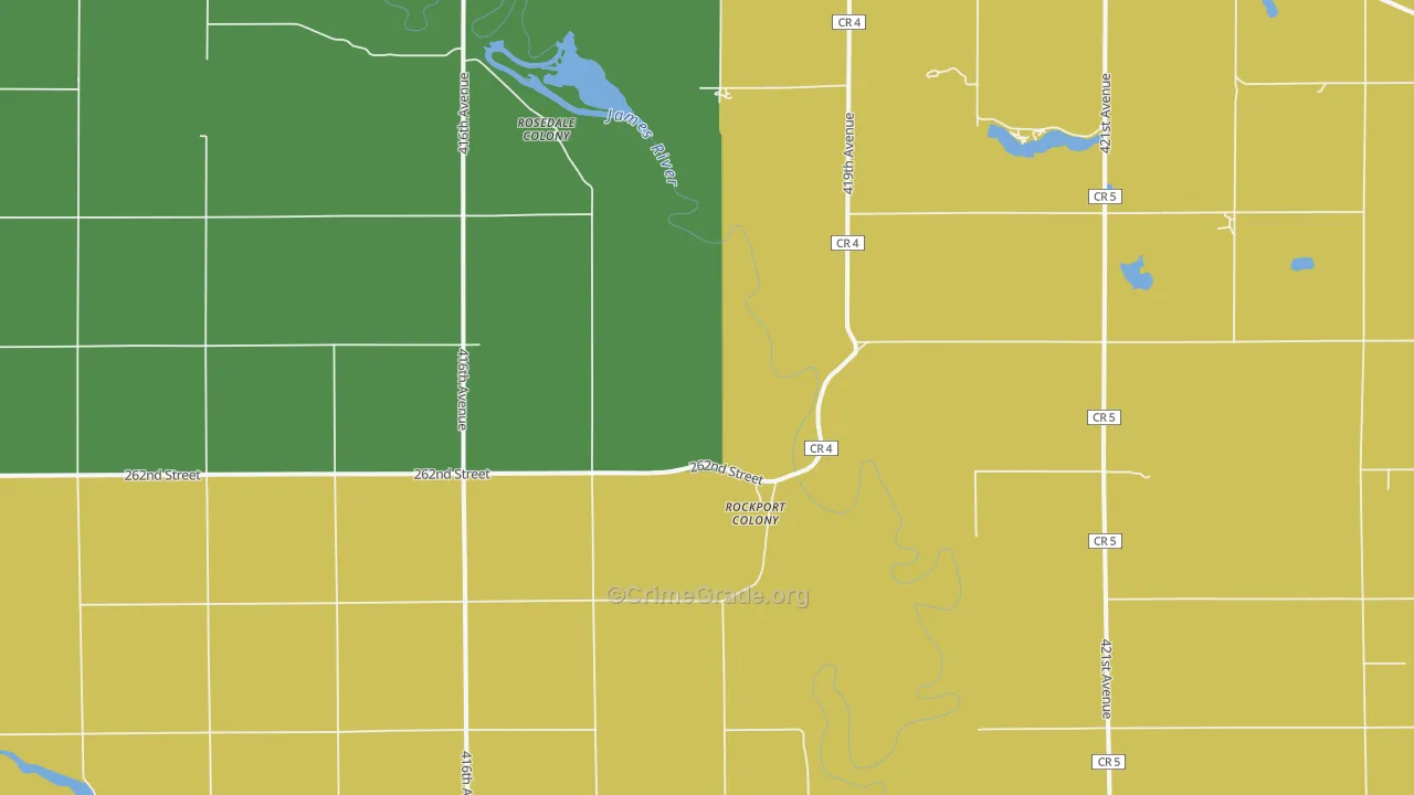 Rockport Colony, SD Map of Drug-Related Crime Rates