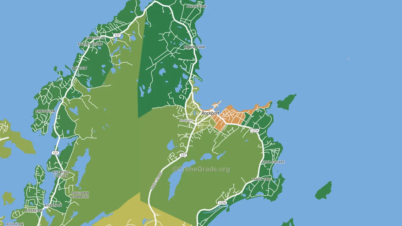 Rockport, MA Map of Drug-Related Crime Rates