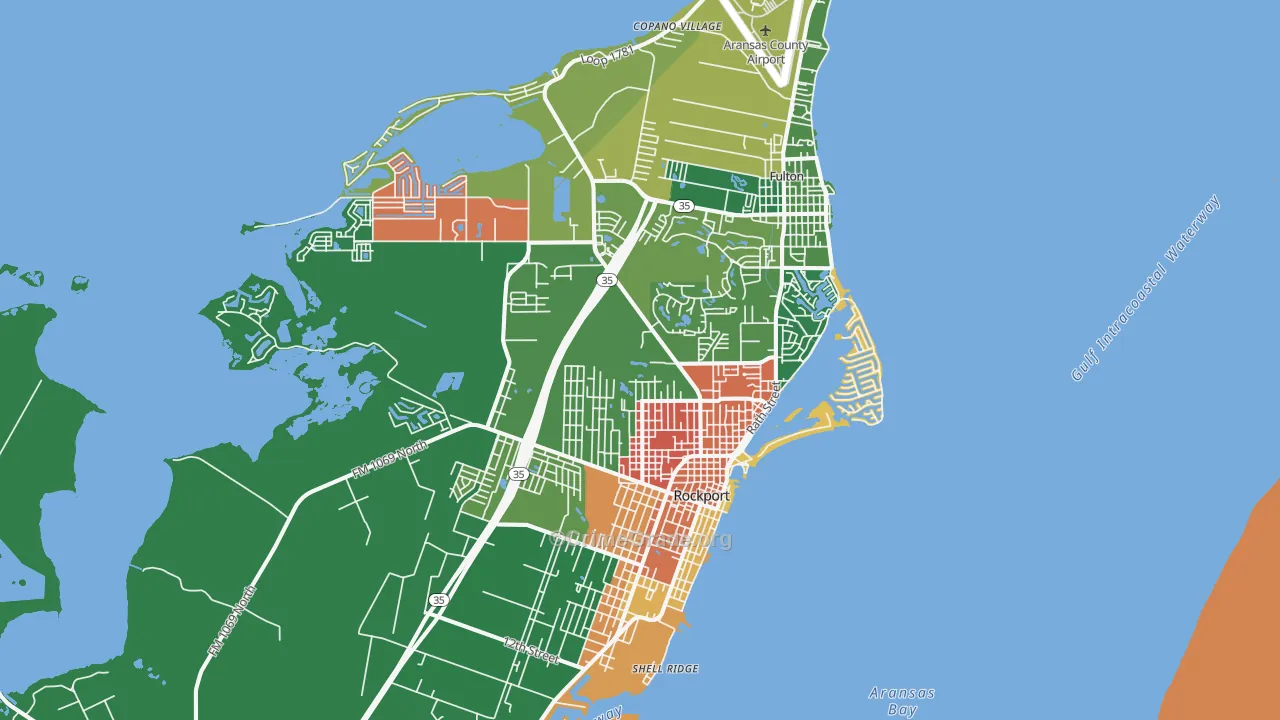Rockport, TX Map of Drug-Related Crime Rates