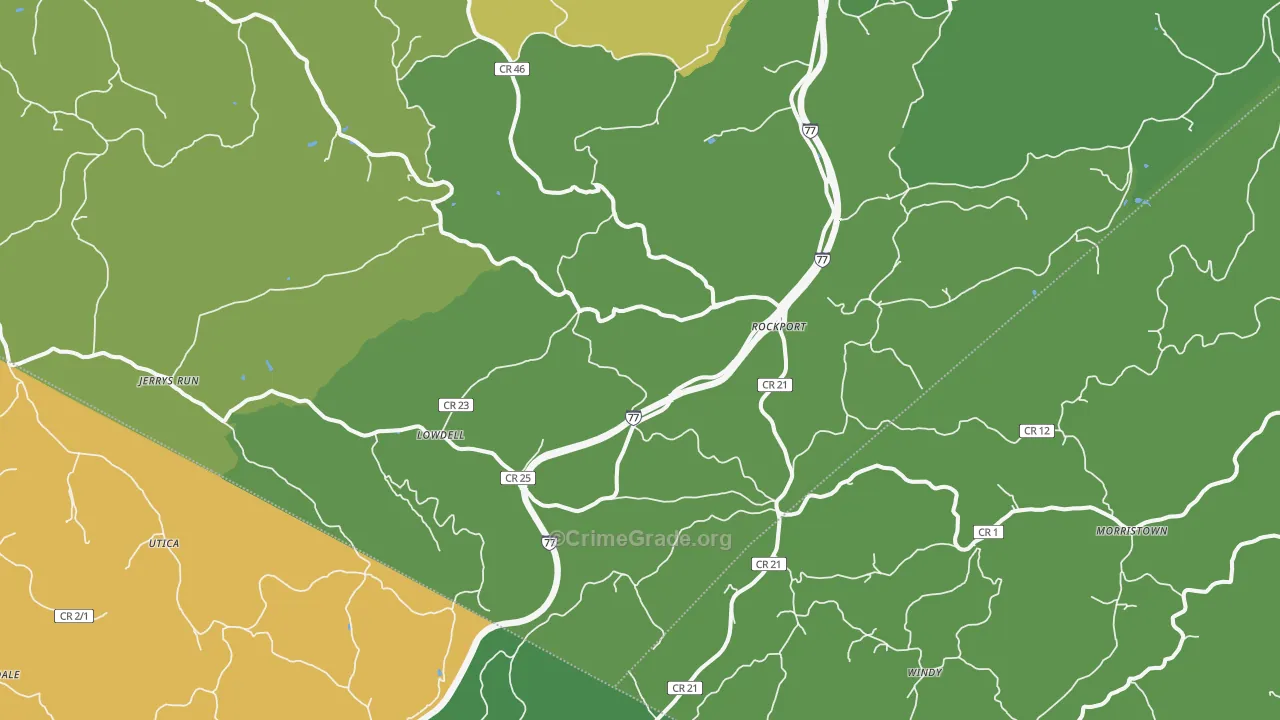 Rockport, WV Map of Drug-Related Crime Rates