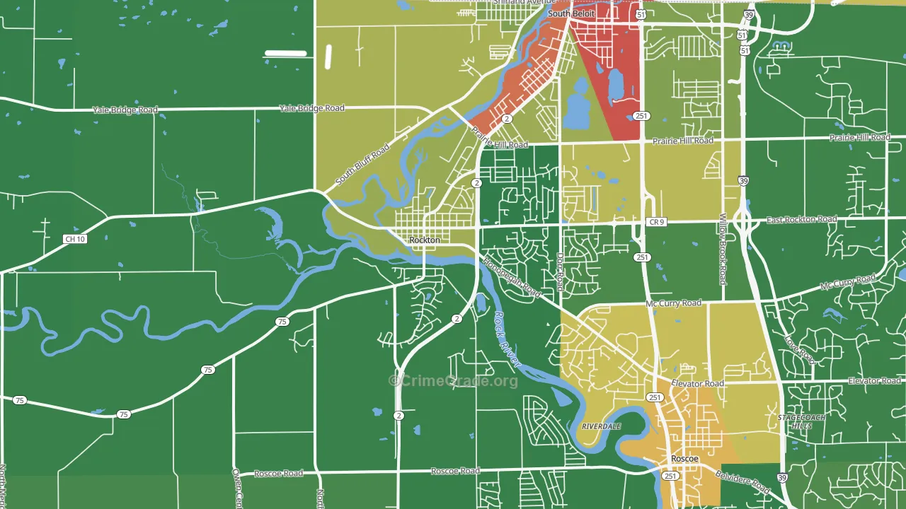 Rockton, IL Map of Drug-Related Crime Rates