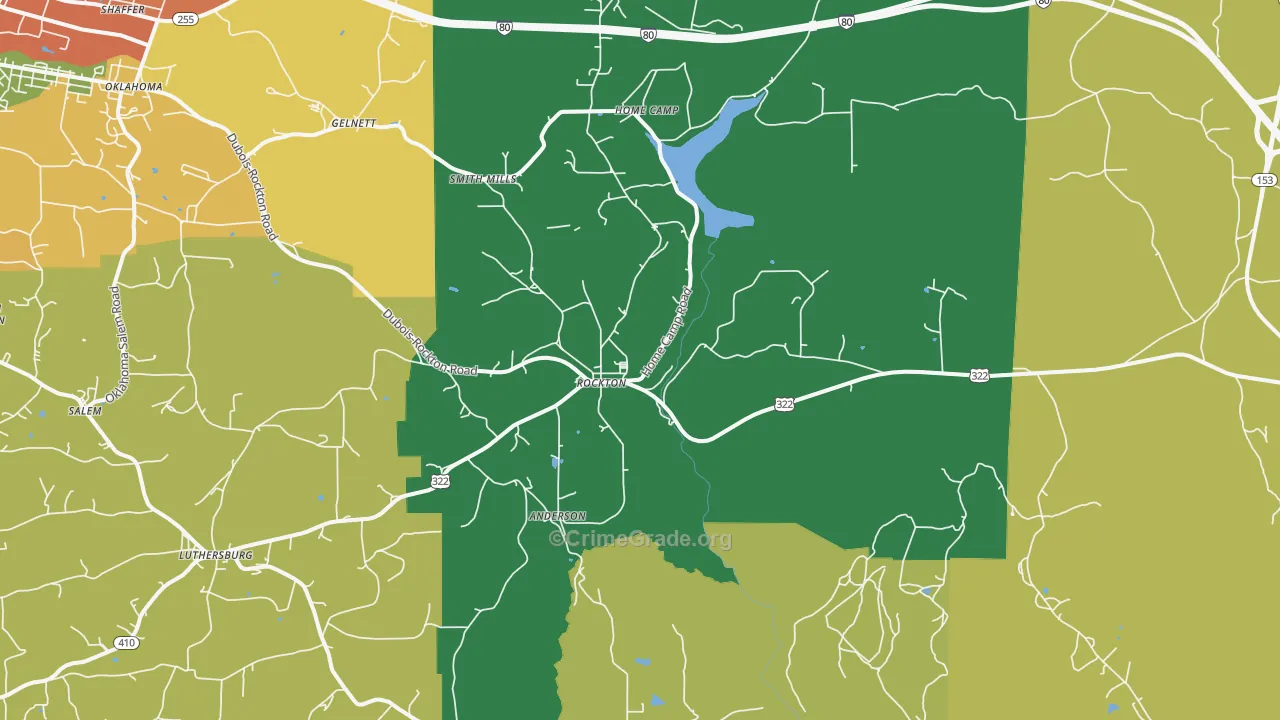 Rockton, PA Map of Drug-Related Crime Rates
