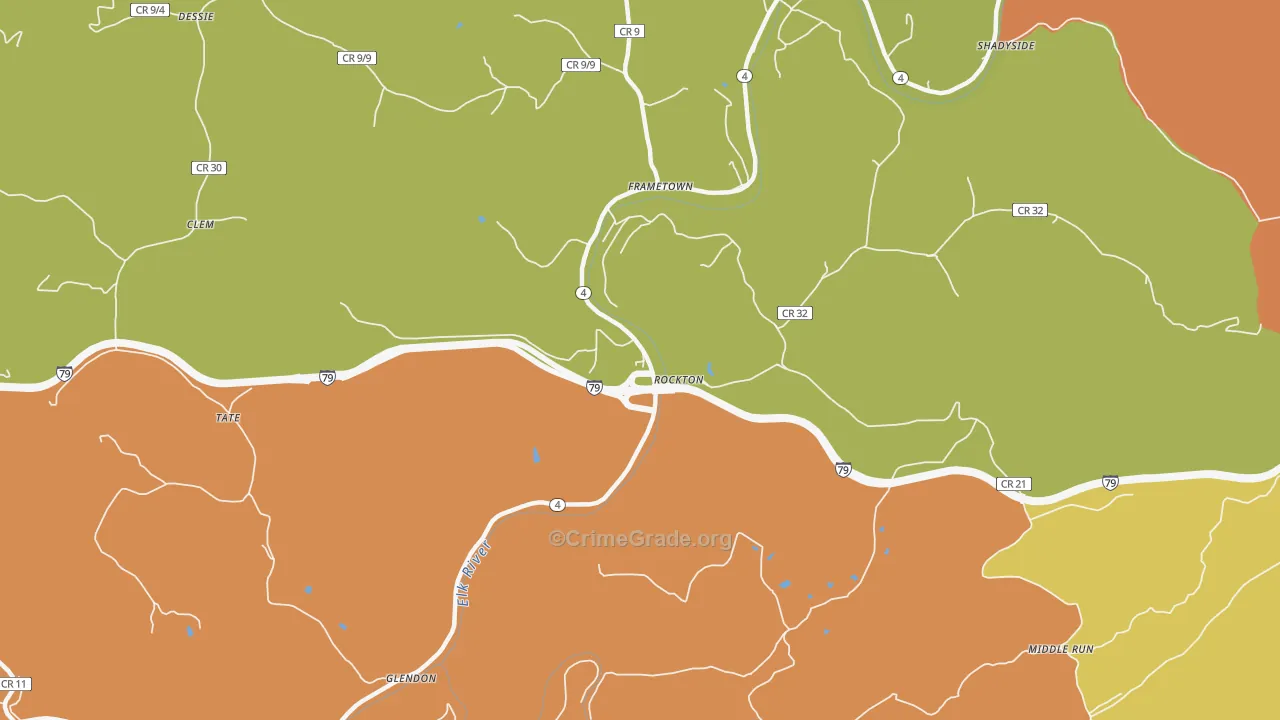 Rockton, WV Map of Drug-Related Crime Rates