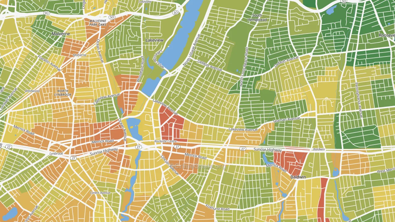 Rockville Centre, NY Map of Drug-Related Crime Rates