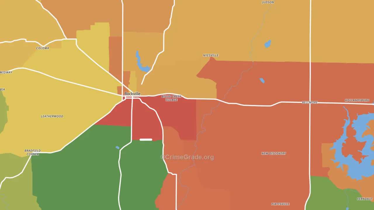 Rockville, IN Map of Drug-Related Crime Rates