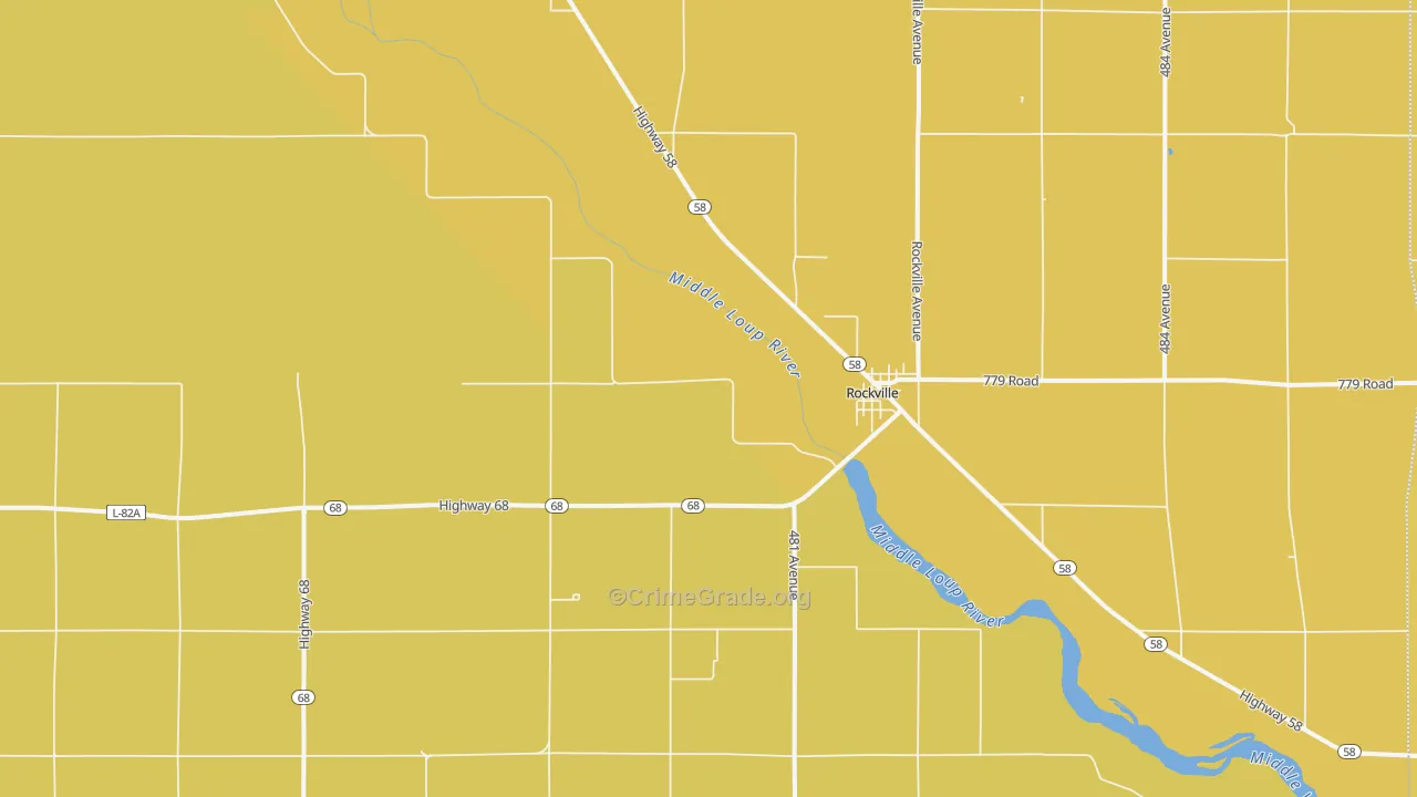 Rockville, NE Map of Drug-Related Crime Rates