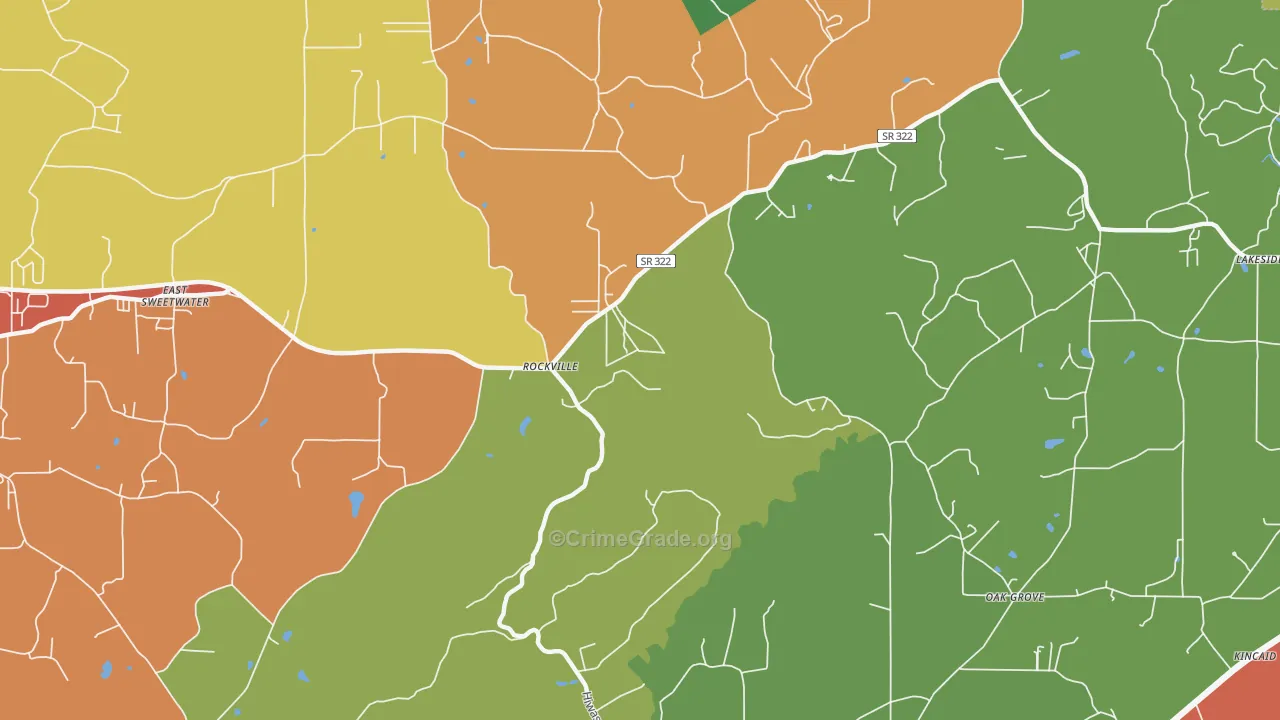 Rockville, TN Map of Drug-Related Crime Rates