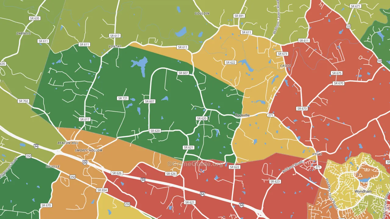 Rockville, VA Map of Drug-Related Crime Rates