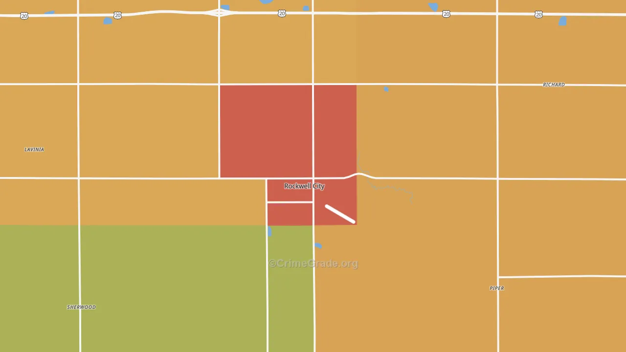 Rockwell City, IA Map of Drug-Related Crime Rates