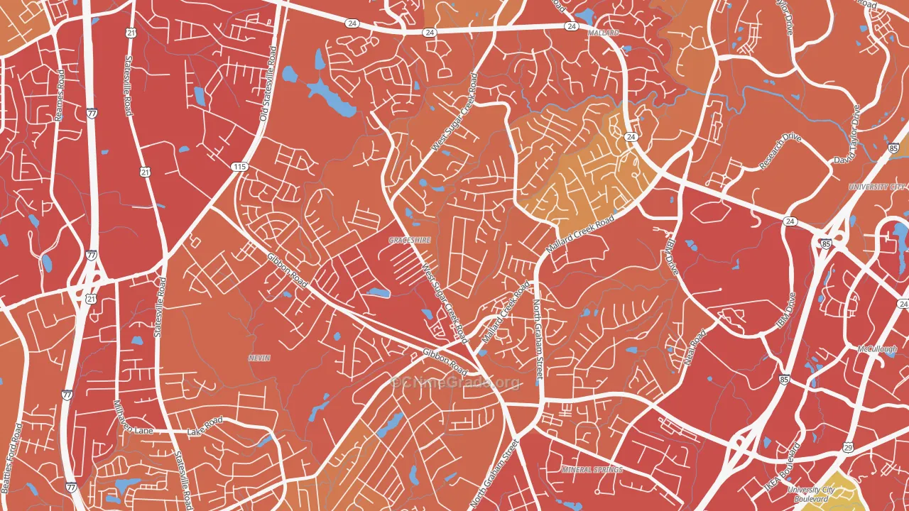 Rockwell Park-Hemphill Heights, Charlotte, NC Map of Drug-Related Crime Rates