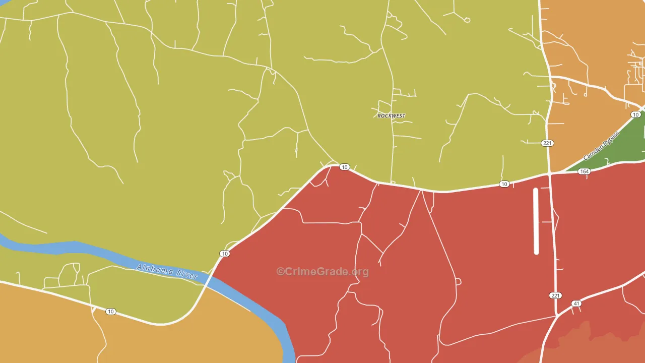 Rockwest, AL Map of Drug-Related Crime Rates