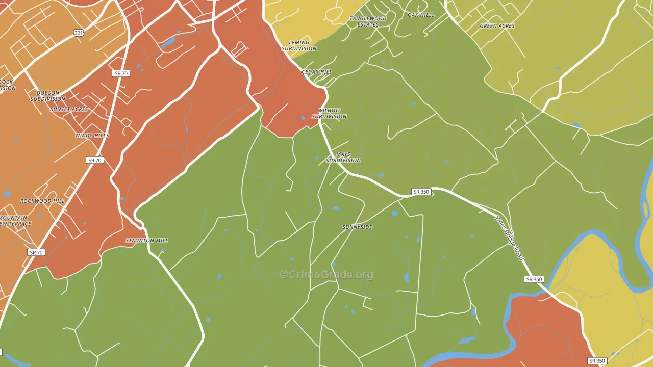 Rockwood Hill, TN Map of Drug-Related Crime Rates