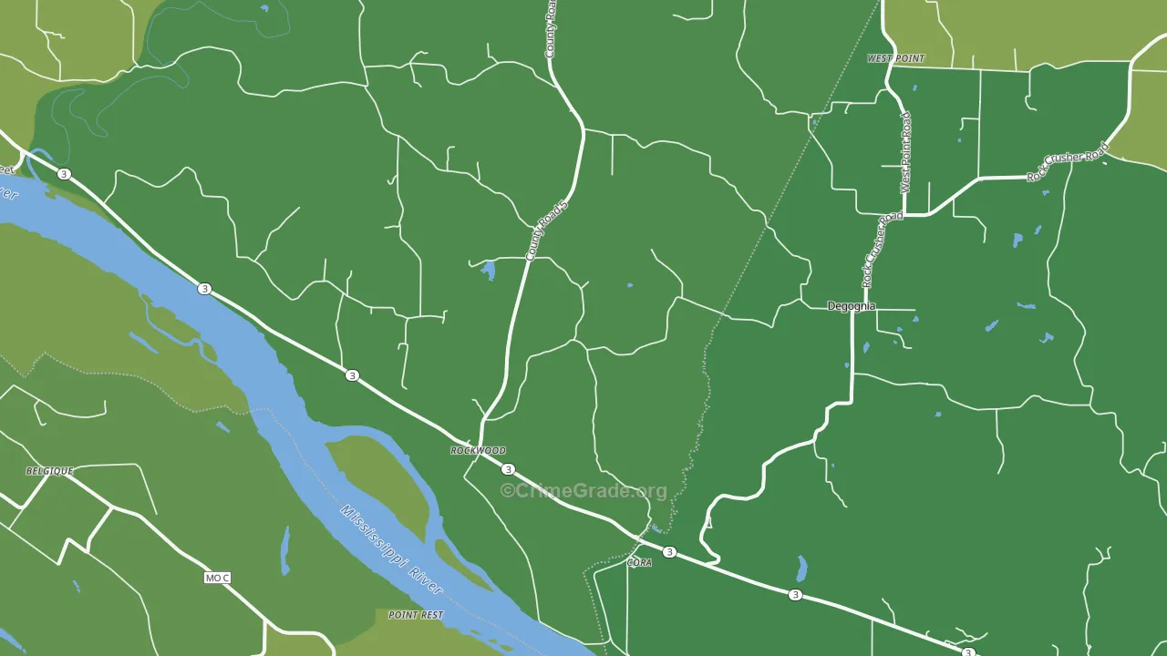Rockwood, IL Map of Drug-Related Crime Rates