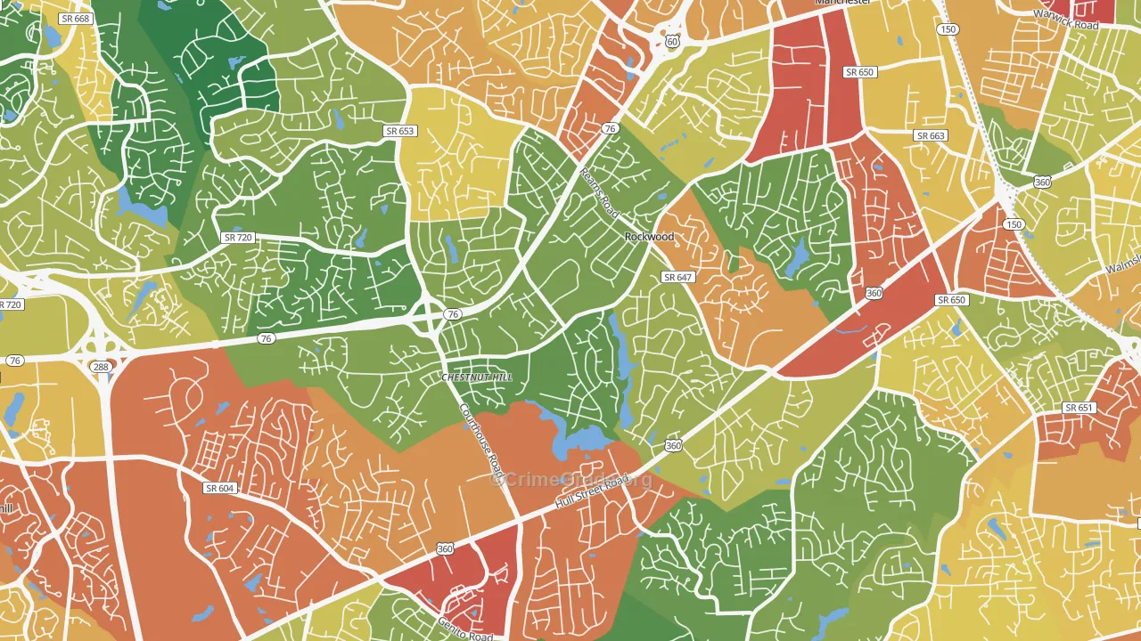 Rockwood, VA Map of Drug-Related Crime Rates