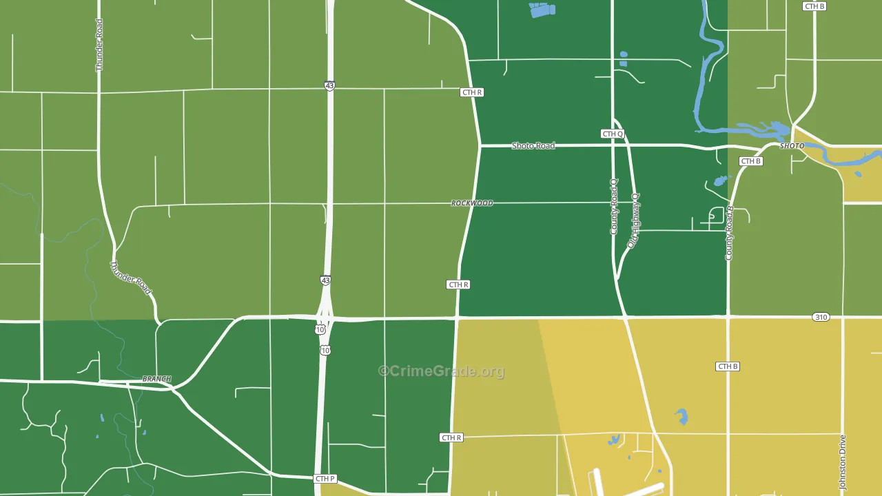 Rockwood, WI Map of Drug-Related Crime Rates