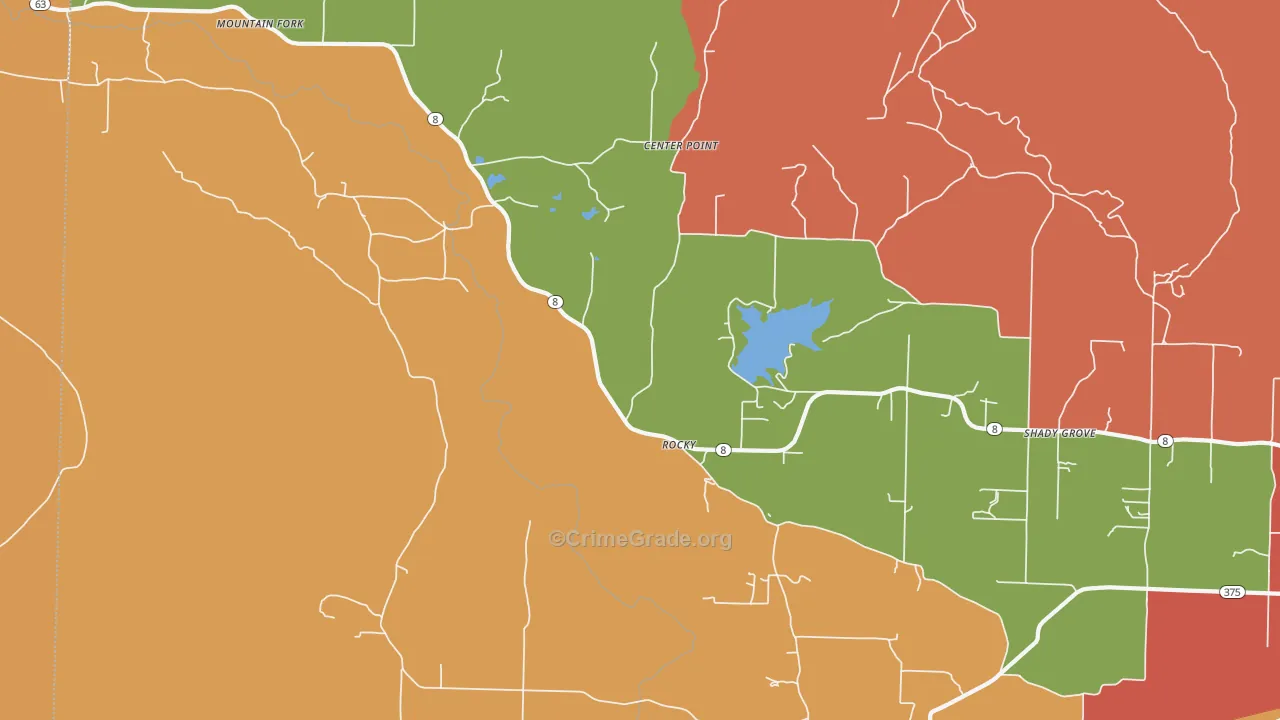 Rocky, AR Map of Drug-Related Crime Rates