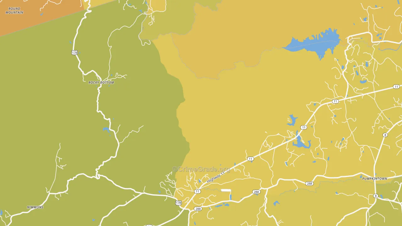 Rocky Bottom, SC Map of Drug-Related Crime Rates