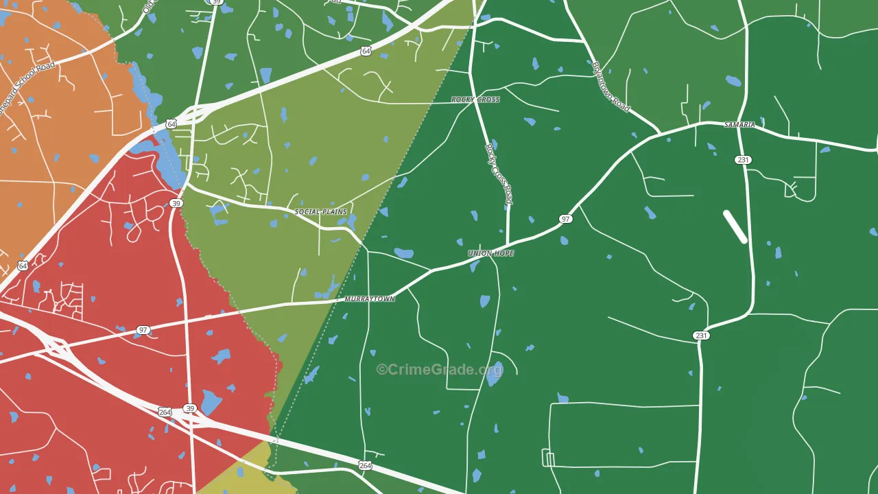 Rocky Cross, NC Map of Drug-Related Crime Rates